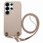 Custodia per telefono in PU con retro in pelle, fibbia in metallo e tracolla, texture litchi, con fibbia in metallo e texture a litchi., For Galaxy S26+ 5G, For Galaxy S26 Ultra 5G, For Galaxy S26 5G