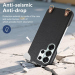 Custodia per telefono in PU con retro in pelle, fibbia in metallo e tracolla, texture litchi, con fibbia in metallo e texture a litchi., For Galaxy S24 Ultra 5G, For Galaxy S24+ 5G, For Galaxy S24 5G