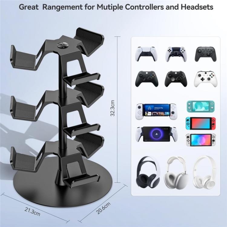 Supporto girevole a 3 livelli a 360 gradi per controller di gioco XBOX / PS5 / Switch, 3-Tier Rotating