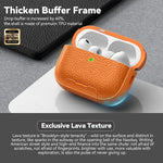 Custodia per auricolari con supporto magnetico in TPU effetto litchi e cinturino da polso., For AirPods Pro 3
