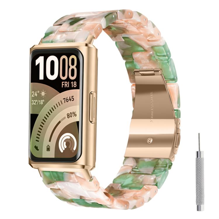 Cinturino per orologio in resina con chiusura a farfalla e tre perline, completo di strumento per la rimozione., For Huawei Band 11 / Band 11 Pro