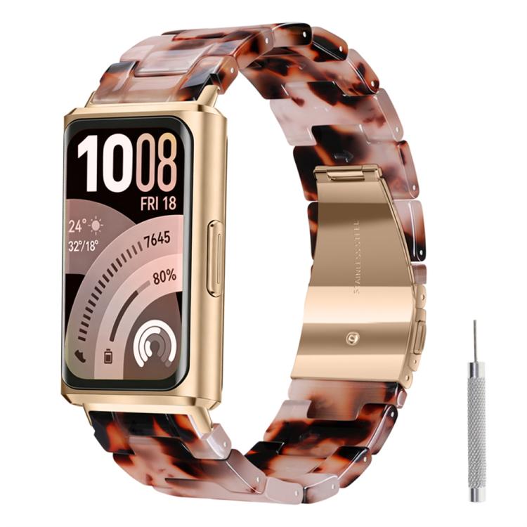 Cinturino per orologio in resina con chiusura a farfalla e tre perline, completo di strumento per la rimozione., For Huawei Band 11 / Band 11 Pro