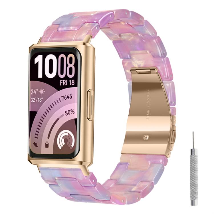 Cinturino per orologio in resina con chiusura a farfalla e tre perline, completo di strumento per la rimozione., For Huawei Band 11 / Band 11 Pro