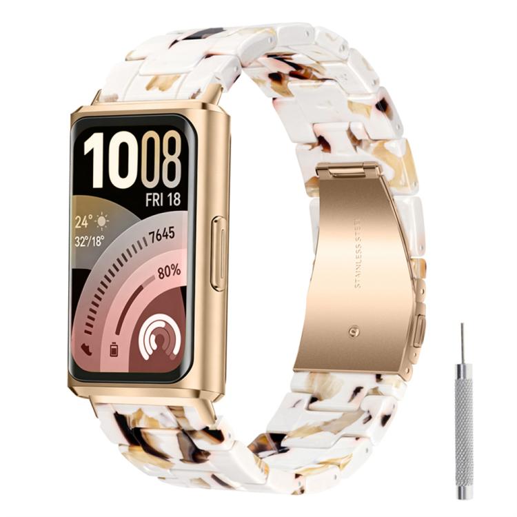 Cinturino per orologio in resina con chiusura a farfalla e tre perline, completo di strumento per la rimozione., For Huawei Band 11 / Band 11 Pro
