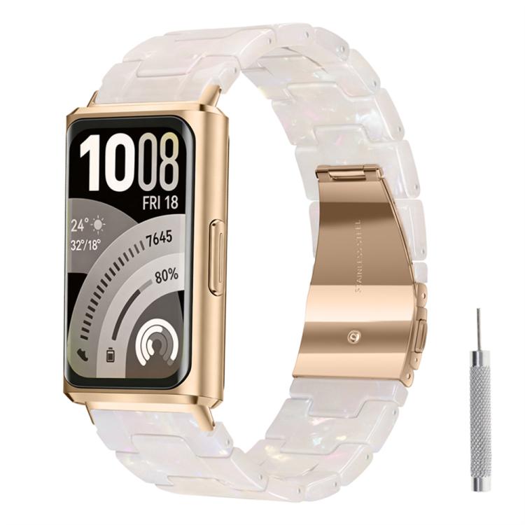 Cinturino per orologio in resina con chiusura a farfalla e tre perline, completo di strumento per la rimozione., For Huawei Band 11 / Band 11 Pro