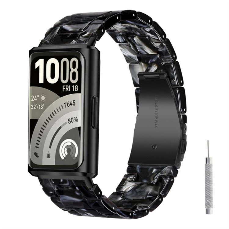 Cinturino per orologio in resina con chiusura a farfalla e tre perline, completo di strumento per la rimozione., For Huawei Band 11 / Band 11 Pro