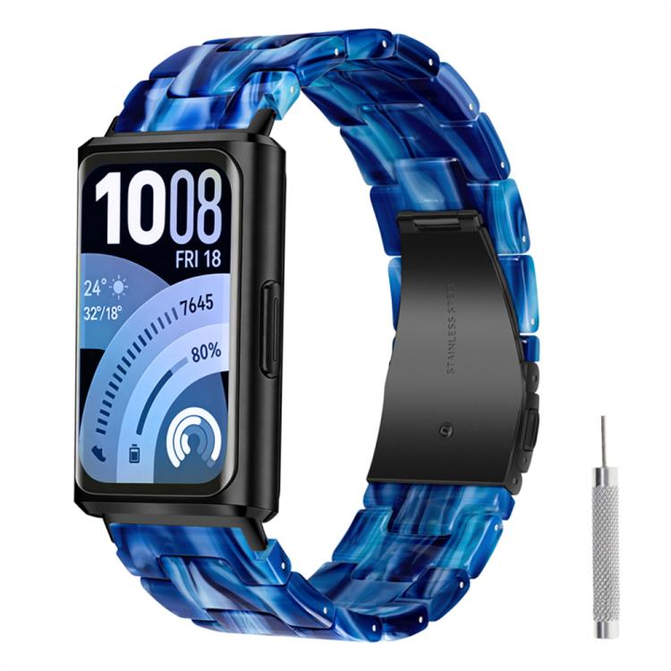 Cinturino per orologio in resina con chiusura a farfalla e tre perline, completo di strumento per la rimozione., For Huawei Band 11 / Band 11 Pro