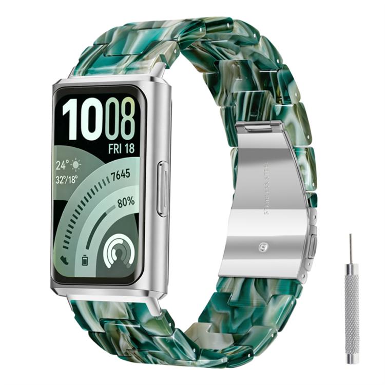 Cinturino per orologio in resina con chiusura a farfalla e tre perline, completo di strumento per la rimozione., For Huawei Band 11 / Band 11 Pro
