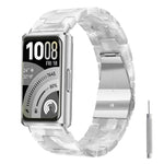 Cinturino per orologio in resina con chiusura a farfalla e tre perline, completo di strumento per la rimozione., For Huawei Band 11 / Band 11 Pro
