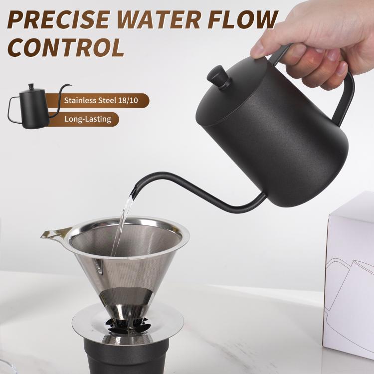 Caffettiera a collo di cigno in acciaio inox 350ml 600ml