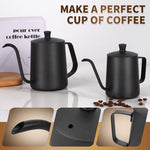Caffettiera a collo di cigno in acciaio inox 350ml 600ml