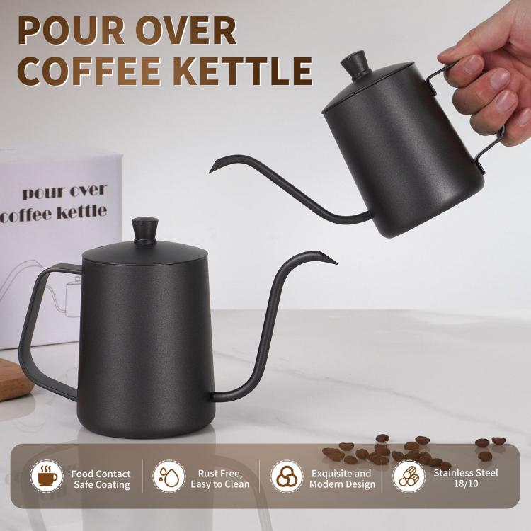Caffettiera a collo di cigno in acciaio inox 350ml 600ml