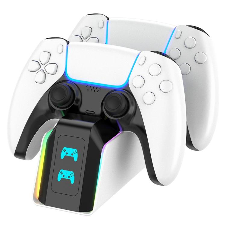 Stazione di ricarica rapida con 9 modalità di illuminazione RGB per PS5 / PS5 Slim / PS5 Pro / PS5 Edge