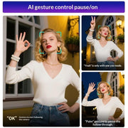 Q575TK Treppiede con gimbal intelligente, pop-up automatico, tracciamento del volto, controllo gestuale, selfie stick con intelligenza artificiale, Q575TK