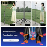 Q575TK Treppiede con gimbal intelligente, pop-up automatico, tracciamento del volto, controllo gestuale, selfie stick con intelligenza artificiale, Q575TK
