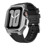 Cassa protettiva in acciaio inossidabile, cinturino integrato in gomma fluorurata., For Apple Watch Series SE / 6 / 5 / 4 44mm, For Apple Watch Series 11 / 10 46mm, For Apple Watch Series 9 / 8 / 7 45mm