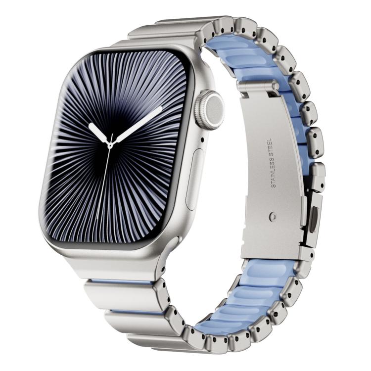 Cinturino per orologio magnetico in silicone con chiusura pieghevole in acciaio inossidabile e una sola perlina in vita., For Apple Watch 42mm / 41mm / 40mm / 38mm