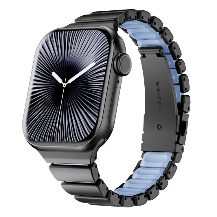 Cinturino per orologio magnetico in silicone con chiusura pieghevole in acciaio inossidabile e una sola perlina in vita., For Apple Watch 42mm / 41mm / 40mm / 38mm