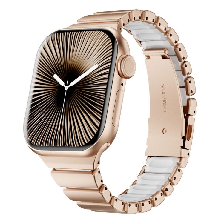 Cinturino per orologio magnetico in silicone con chiusura pieghevole in acciaio inossidabile e una sola perlina in vita., For Apple Watch 42mm / 41mm / 40mm / 38mm