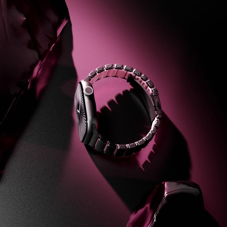 Cinturino per orologio magnetico in silicone con chiusura pieghevole in acciaio inossidabile e una sola perlina in vita., For Apple Watch 42mm / 41mm / 40mm / 38mm