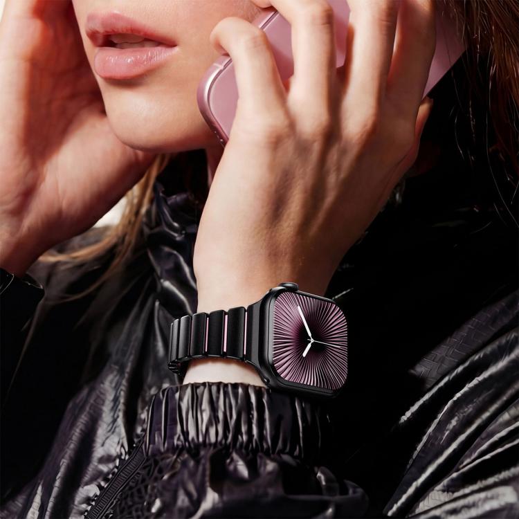 Cinturino per orologio magnetico in silicone con chiusura pieghevole in acciaio inossidabile e una sola perlina in vita., For Apple Watch 42mm / 41mm / 40mm / 38mm