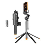 Supporto selfie stick con gimbal AI e luce RGB magnetica
