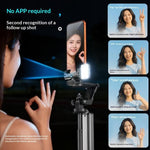 Supporto selfie stick con gimbal AI e luce RGB magnetica