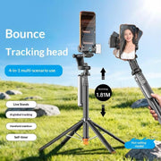 Supporto per selfie stick con gimbal AI Q54 RGB Fill Light, tracciamento del volto, magnetico estensibile, con tracciamento del volto e sensore di movimento.