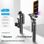 Supporto per selfie stick con gimbal AI Q54 RGB Fill Light, tracciamento del volto, magnetico estensibile, con tracciamento del volto e sensore di movimento.