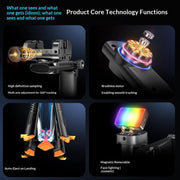 Supporto per selfie stick con gimbal AI Q54 RGB Fill Light, tracciamento del volto, magnetico estensibile, con tracciamento del volto e sensore di movimento.