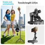Supporto selfie stick con gimbal AI e luce RGB magnetica
