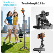 Supporto per selfie stick con gimbal AI Q54 RGB Fill Light, tracciamento del volto, magnetico estensibile, con tracciamento del volto e sensore di movimento.