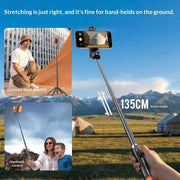 T35 Fotografia: Treppiede estensibile a scomparsa automatica, bastone per selfie Bluetooth con telecomando, T35