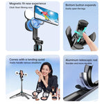 Supporto magnetico estensibile per smartphone con treppiede 1,7 m