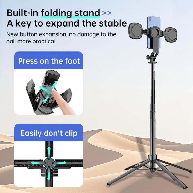 Supporto magnetico estensibile per smartphone con treppiede 1,7 m