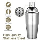 Set da cocktail in acciaio inox: shaker da 750 ml e accessori per cocktail., 7-Piece Set