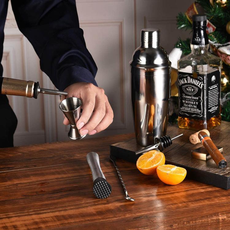 Set da cocktail in acciaio inox: shaker da 750 ml e accessori per cocktail., 7-Piece Set