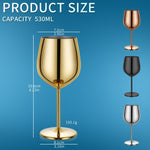 Calice da champagne con stelo in acciaio inox da 530 ml