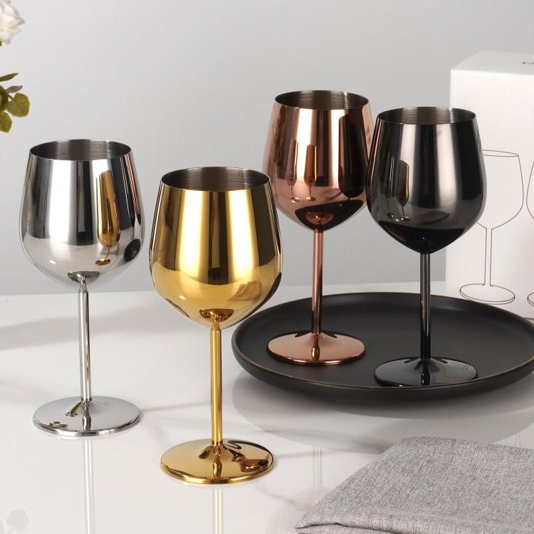 Calice da champagne con stelo in acciaio inox da 530 ml