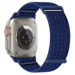 Cinturino per orologio in due sezioni in nylon intrecciato traspirante con chiusura a strappo., For Apple Watch 46mm / 49mm / 45mm / 44mm