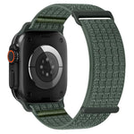 Cinturino per orologio in due sezioni in nylon intrecciato traspirante con chiusura a strappo., For Apple Watch 46mm / 49mm / 45mm / 44mm