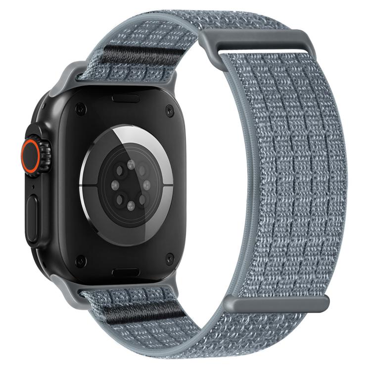 Cinturino per orologio in due sezioni in nylon intrecciato traspirante con chiusura a strappo., For Apple Watch 46mm / 49mm / 45mm / 44mm