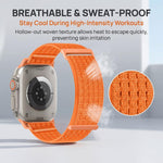 Cinturino per orologio in due sezioni in nylon intrecciato traspirante con chiusura a strappo., For Apple Watch 42mm / 41mm / 40mm / 38mm