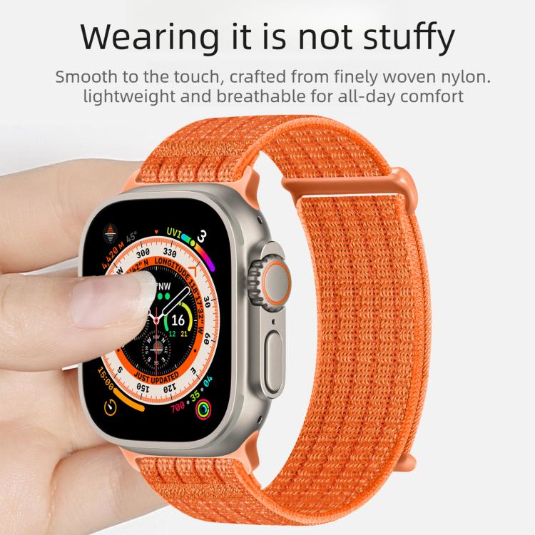 Cinturino per orologio in due sezioni in nylon intrecciato traspirante con chiusura a strappo., For Apple Watch 42mm / 41mm / 40mm / 38mm