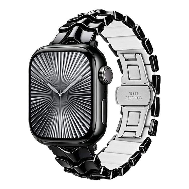 Cinturino per orologio ibrido in silicone e metallo Arc Shadow., For Apple Watch 46mm / 49mm / 45mm / 44mm, For Apple Watch 42mm / 41mm / 40mm / 38mm