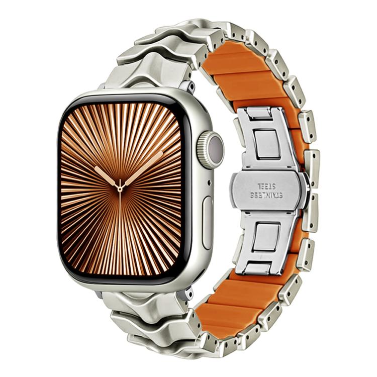 Cinturino per orologio ibrido in silicone e metallo Arc Shadow., For Apple Watch 46mm / 49mm / 45mm / 44mm, For Apple Watch 42mm / 41mm / 40mm / 38mm