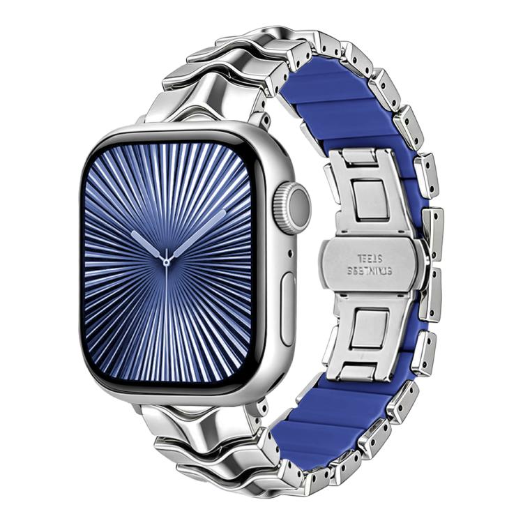 Cinturino per orologio ibrido in silicone e metallo Arc Shadow., For Apple Watch 46mm / 49mm / 45mm / 44mm, For Apple Watch 42mm / 41mm / 40mm / 38mm