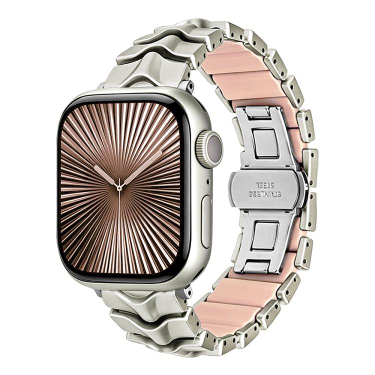 Cinturino per orologio ibrido in silicone e metallo Arc Shadow., For Apple Watch 46mm / 49mm / 45mm / 44mm, For Apple Watch 42mm / 41mm / 40mm / 38mm