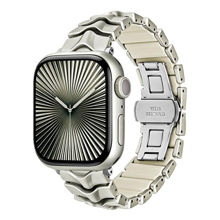 Cinturino per orologio ibrido in silicone e metallo Arc Shadow., For Apple Watch 46mm / 49mm / 45mm / 44mm, For Apple Watch 42mm / 41mm / 40mm / 38mm