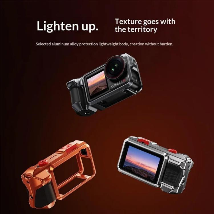 Custodia protettiva in lega di alluminio per action camera DJI Osmo Action 3 / 4 / 5 Pro.